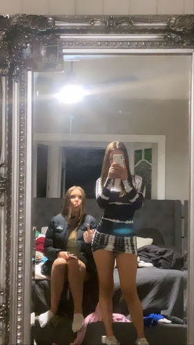 Customer photo review of Long sleeve crewneck tie dye bodycon dress