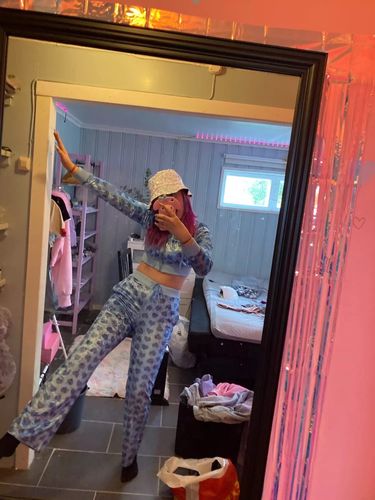 Customer photo review of Love Bites Velour Pants