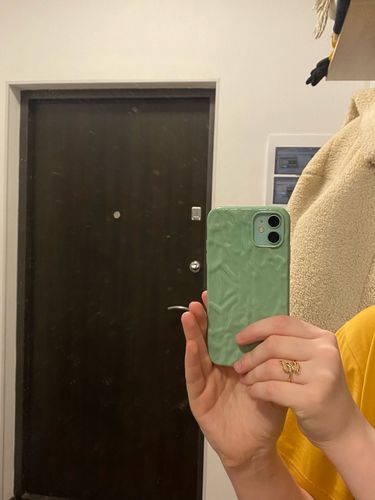 Customer photo review of Retro Matcha iPhone Case