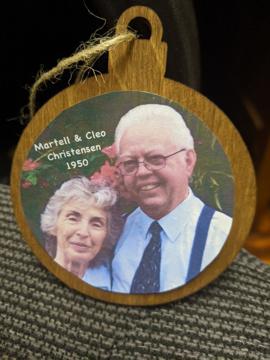 Customer photo review of Wooden Temple Christmas Ornament