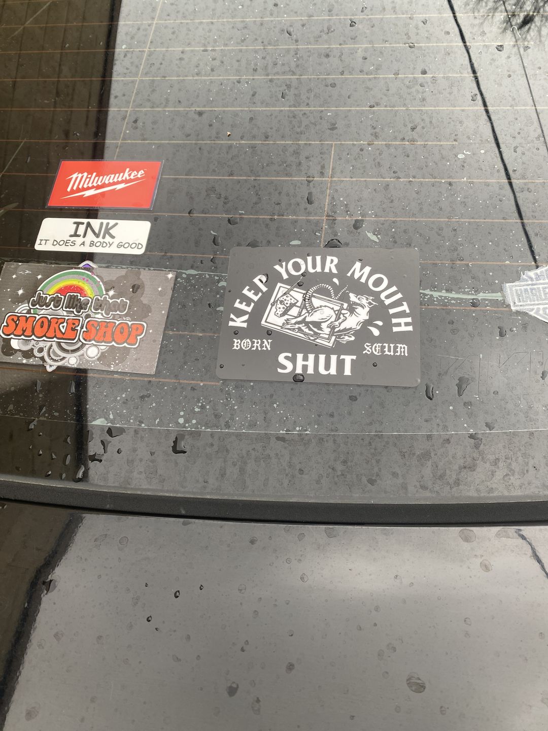 Customer photo review of KEEP YOUR MOUTH SHUT STICKER
