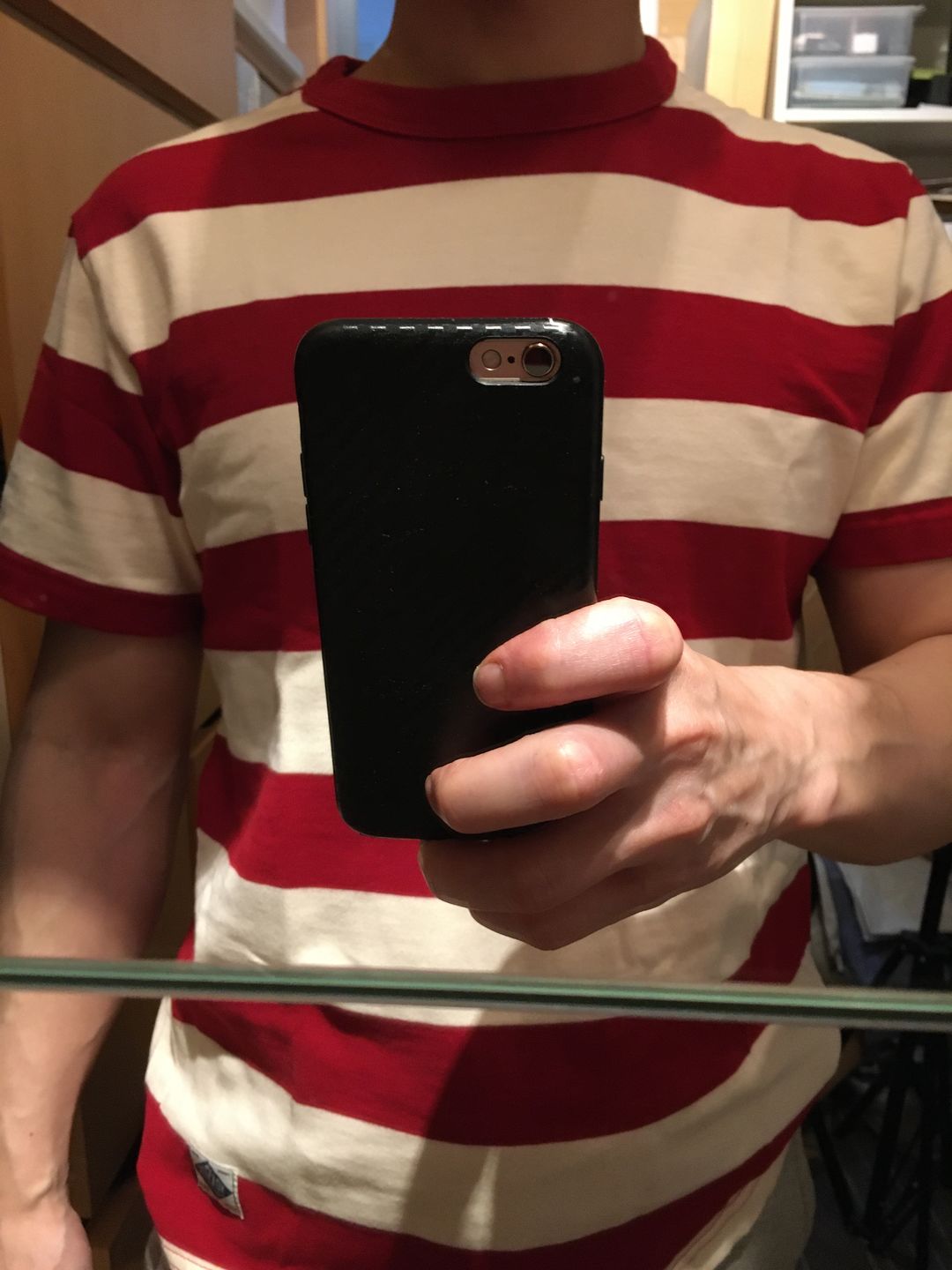 Customer photo review of Heavyweight Cotton Wide Striped T-Shirt - Black/White