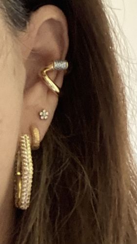 Customer photo review of ANTIQUE GOLD HUGGIES