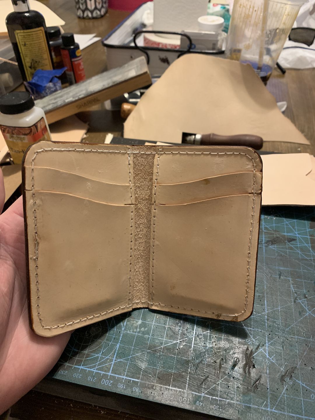 Customer photo review of No.52 | Leather Vertical Wallet (Digital Pattern)