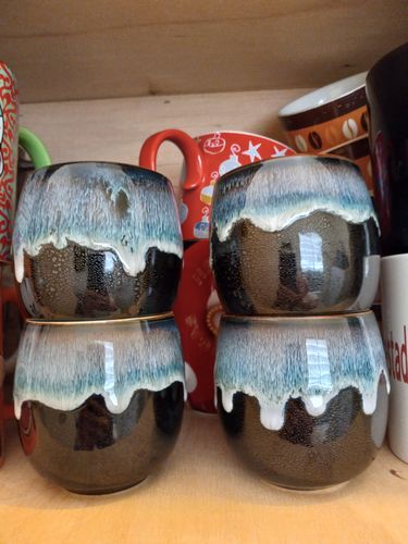 Customer photo review of Ocean Waves Handmade Tea Cups