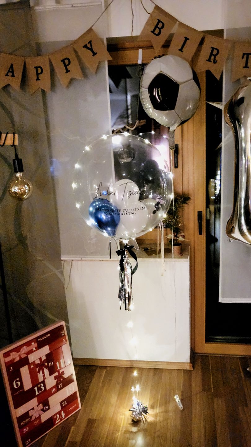 Customer photo review of Blue Silver Love Designer Ballon