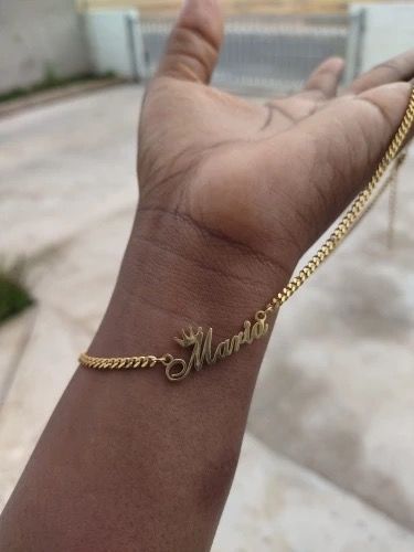 Customer photo review of Classic Cuban Link Name Necklace