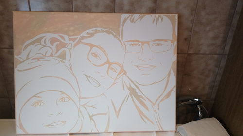 Customer photo review of Porträt auf Leinwand zum Selbermalen