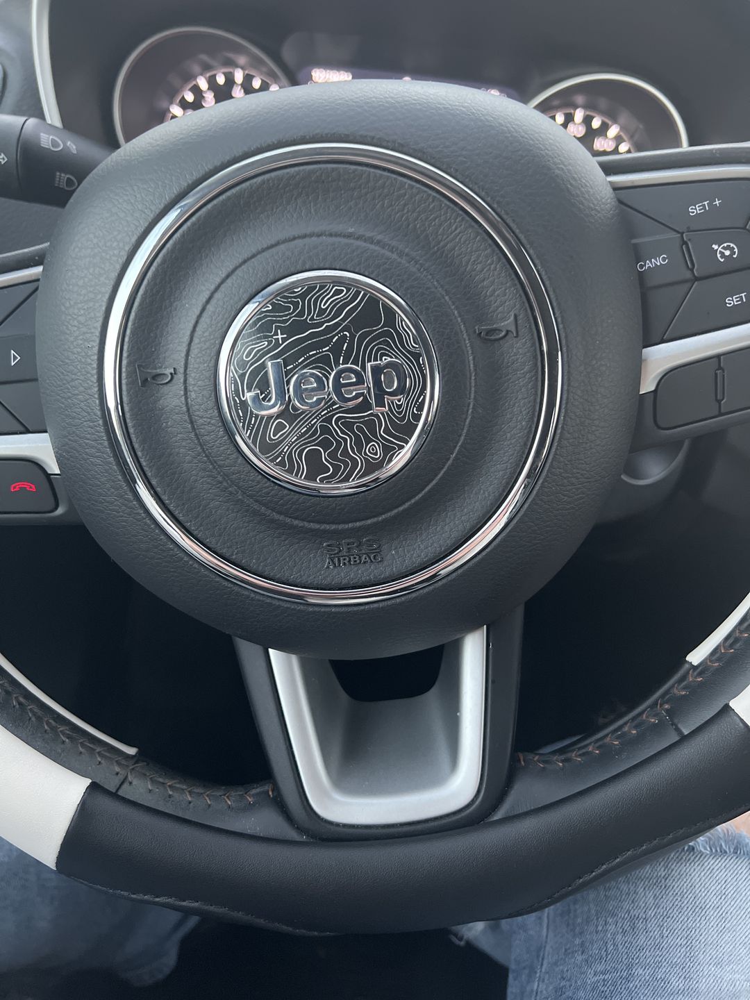 Customer photo review of Topographical Map Print Steering Wheel Decal for Jeep