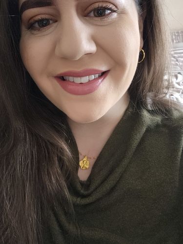 Customer photo review of Goddess Gaia Necklace (18k Gold Vermeil)