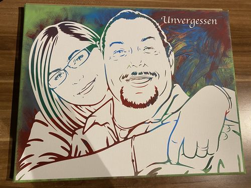 Customer photo review of Porträt auf Leinwand zum Selbermalen