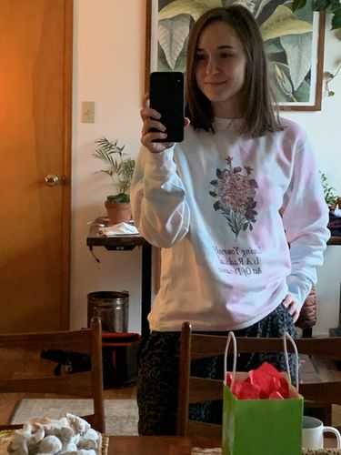 Customer photo review of Loving Yourself is a Radical Act of Defiance (Tie Dye)