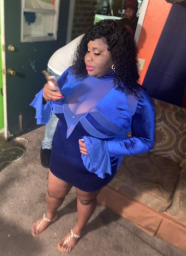 Customer photo review of Solid Color Luxe See-Through Mini Dress