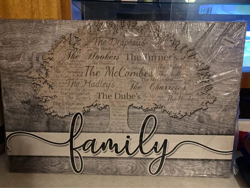 Customer photo review of Personalized Names on Tree "Family" Premium Canvas