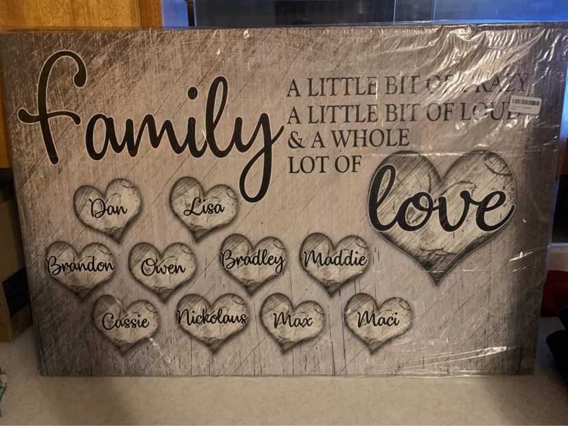 Customer photo review of Personalized "Family... Love" Premium Canvas