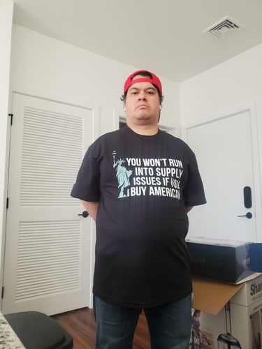 Customer photo review of You Won't Run Into Supply Issues USA Tee