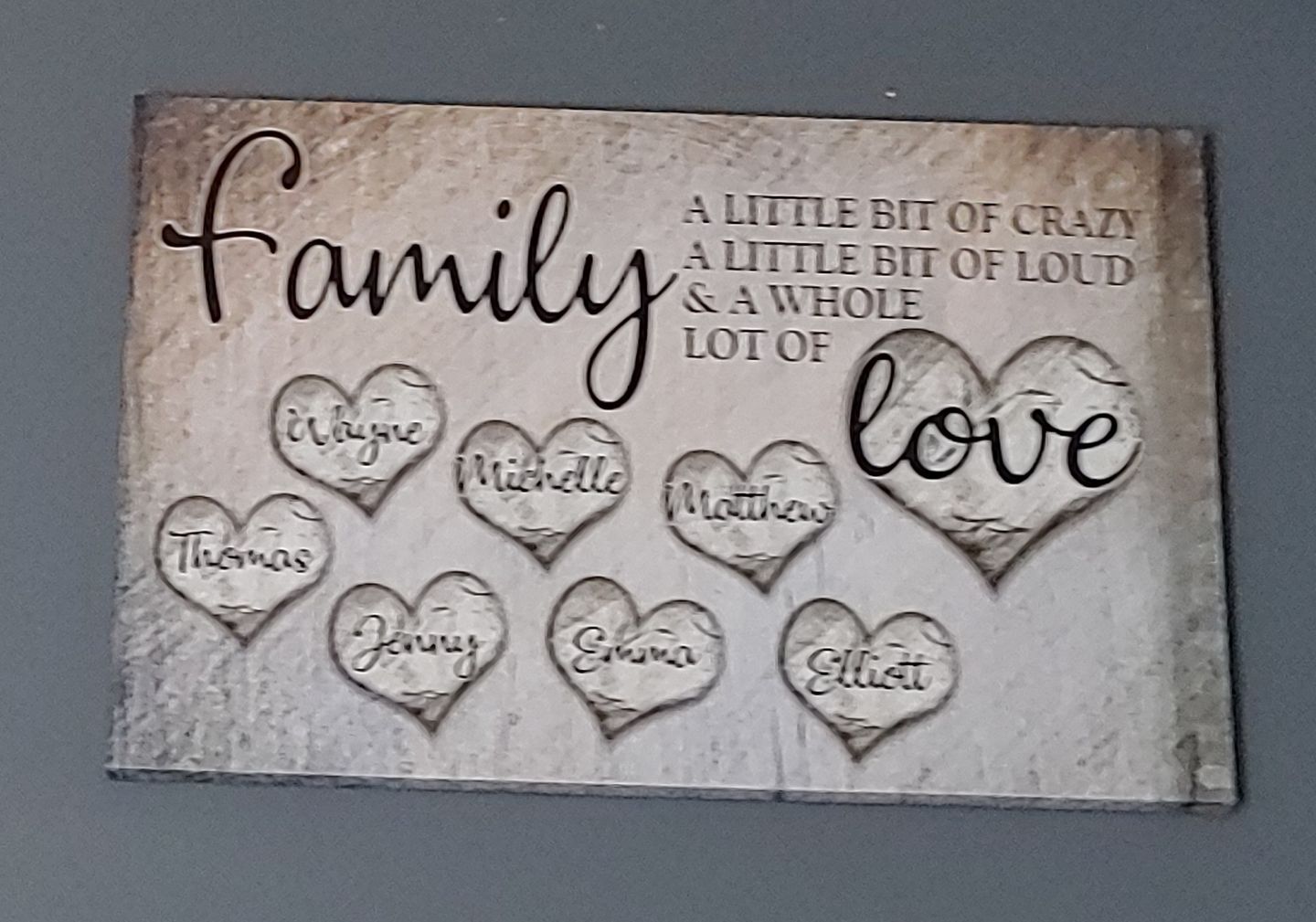 Customer photo review of Personalized "Family... Love" Premium Canvas
