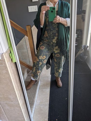 Customer photo review of Plus Size - Flower Print Casual Denim Cotton Jumpsuit Dungarees