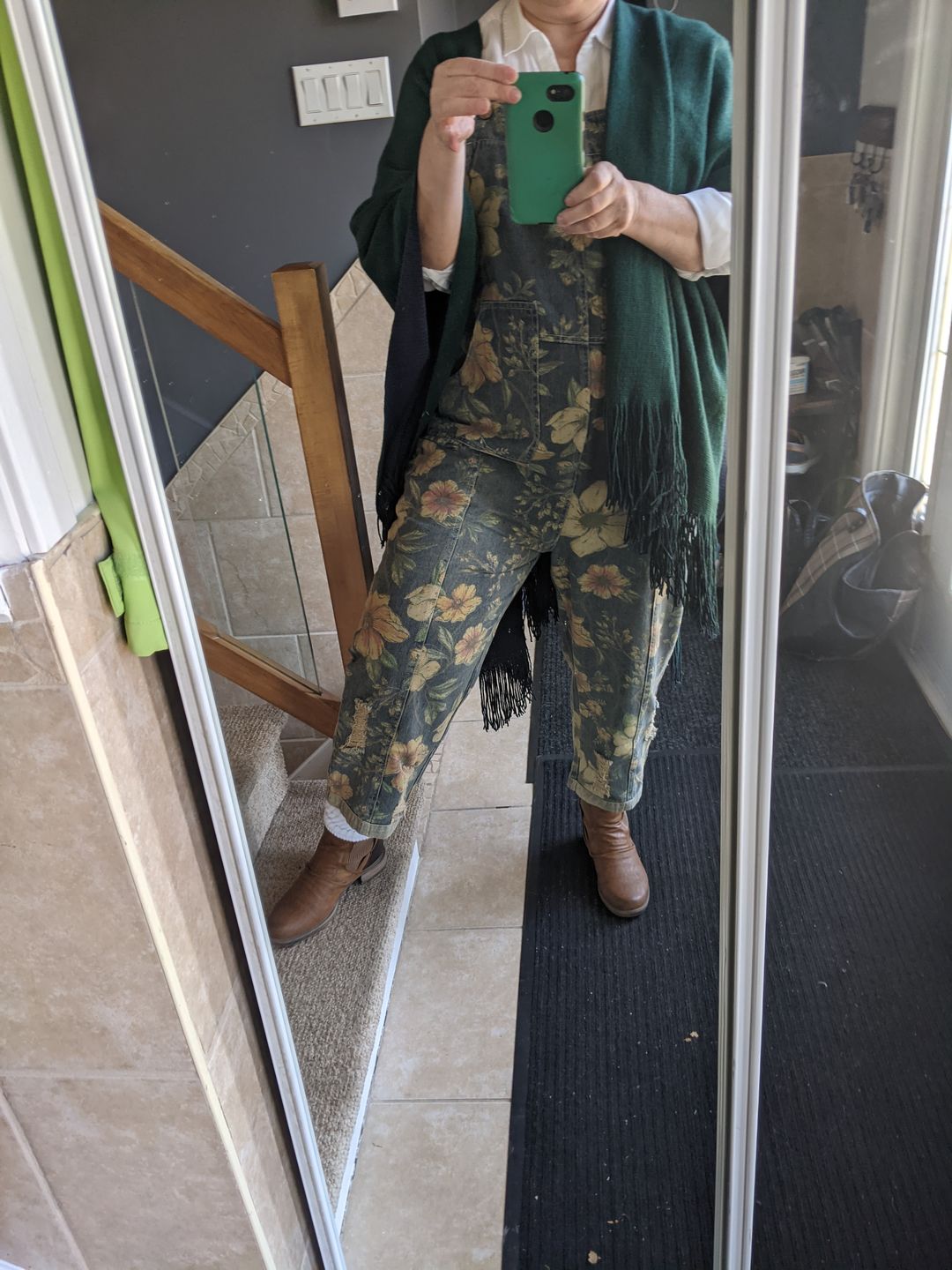 Customer photo review of Plus Size - Flower Print Casual Denim Cotton Jumpsuit Dungarees