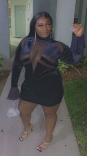 Customer photo review of Solid Color Luxe See-Through Mini Dress