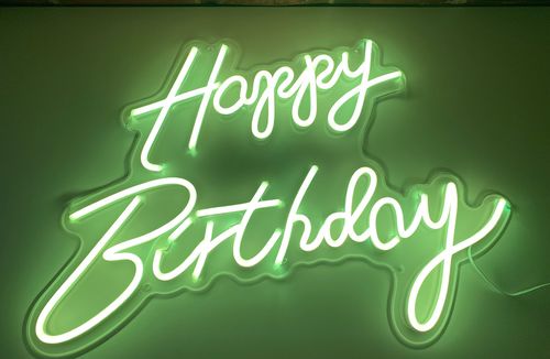 Customer photo review of Happy Birthday LED Neon Sign