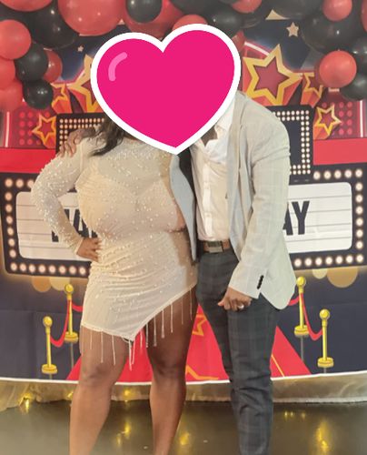 Customer photo review of Faux Pearl Tassel Rhinestone Luxe Irregular Mini Dress