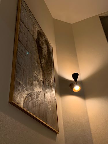 Customer photo review of Mid-Century Modern Black Wall Sconce