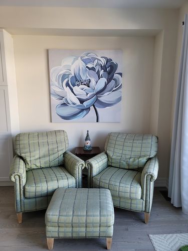 Customer photo review of 'Blue Bloom' Framed Canvas