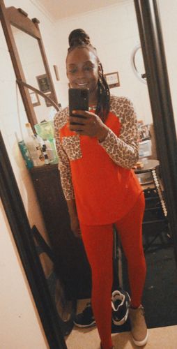 Customer photo review of Maia L/S Legging Set (Red)