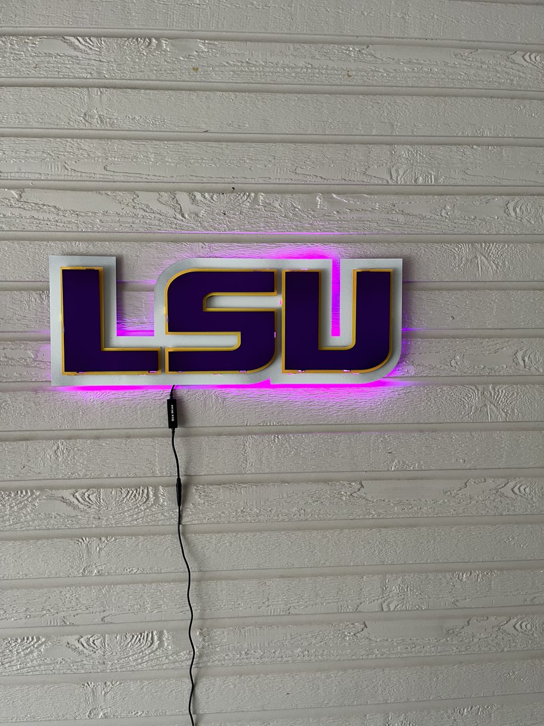 Customer photo review of Louisiana State "LSU" Purple on Gold 3D Vintage Metal Wall Art