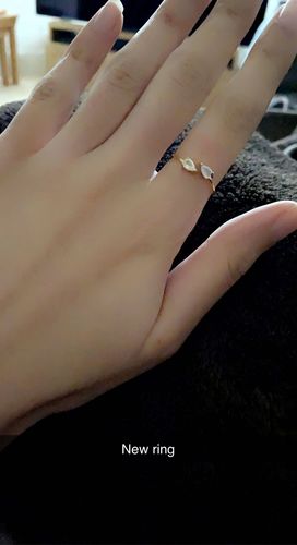 Customer photo review of Moonstone Teardrop Ring (Gold)