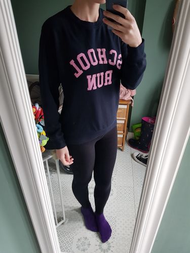 Customer photo review of School Run College Sweatshirt (MRK X)