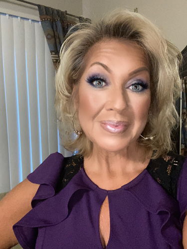 Customer photo review of Gem Blue Contact Lenses