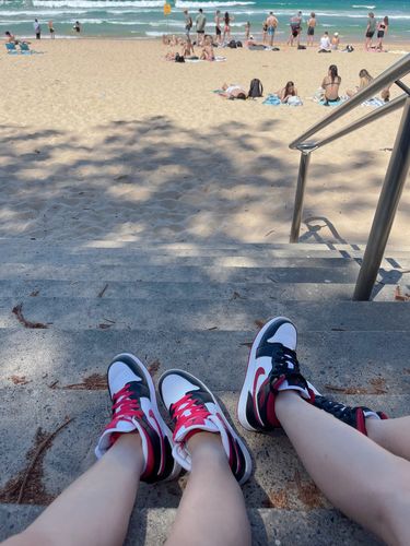 Customer photo review of Nike Air Jordan 1 Mid 'Berry' Women's (GS)