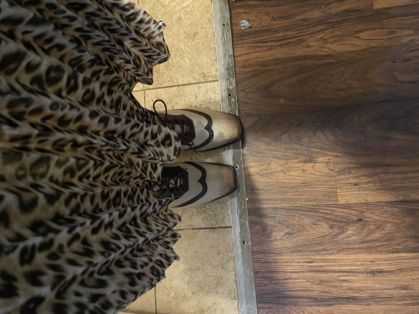Customer photo review of Bohemian Hand-printed Leather Pumps