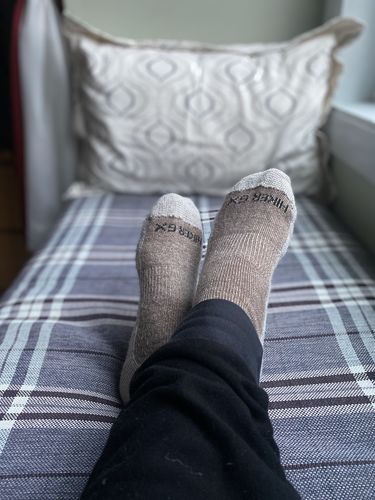 Customer photo review of J.B. Field's "Hiker GX" 74% Merino Wool Hiking Crew Sock