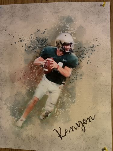 Customer photo review of Personalized Sports Portrait