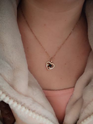 Customer photo review of Herz in Herz Kette mit Wunschfoto