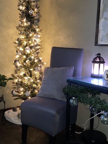 Customer photo review of Cabrexa Plain Color Long Back Chair Covers