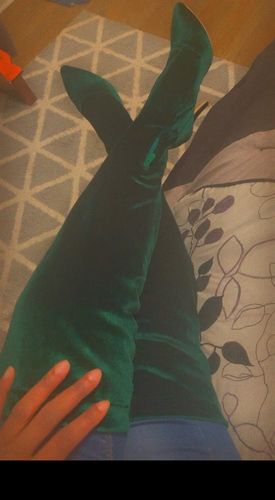 Customer photo review of Solid Color Modern Over-the-Knee Boots