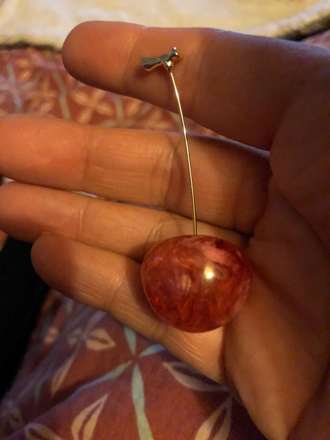 Customer photo review of Realistic Cherry Drop Earrings