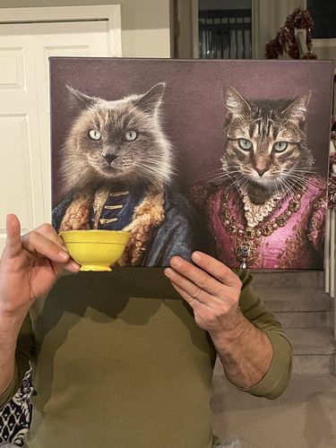 Customer photo review of The Count & The Countess – Custom Vintage Pet Canvas
