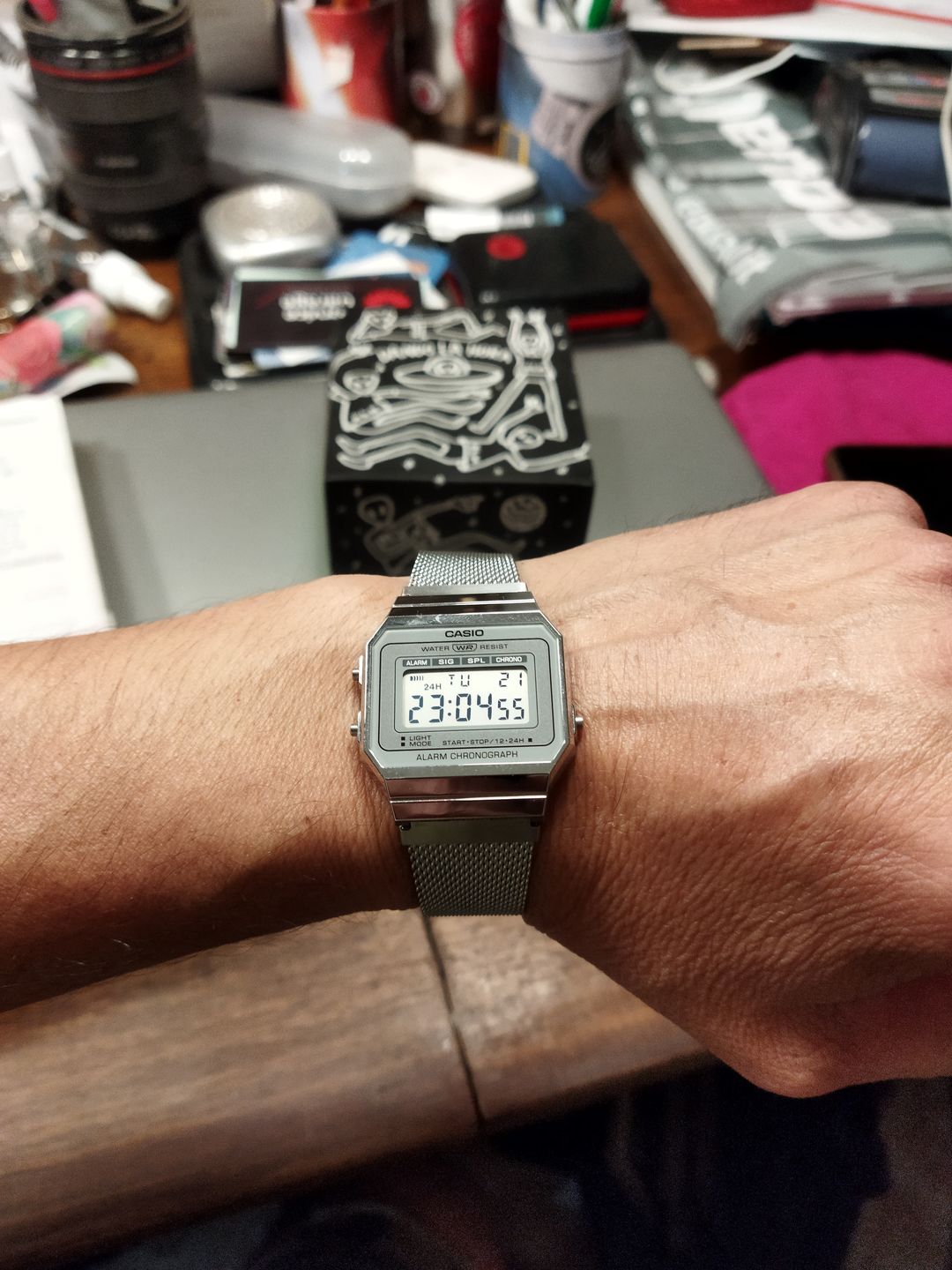 Customer photo review of Reloj Casio Vintage A700WM-7ADF Plateado Milanese Slim