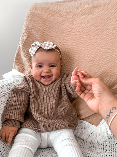 Customer photo review of Chunky knit sweater in khaki