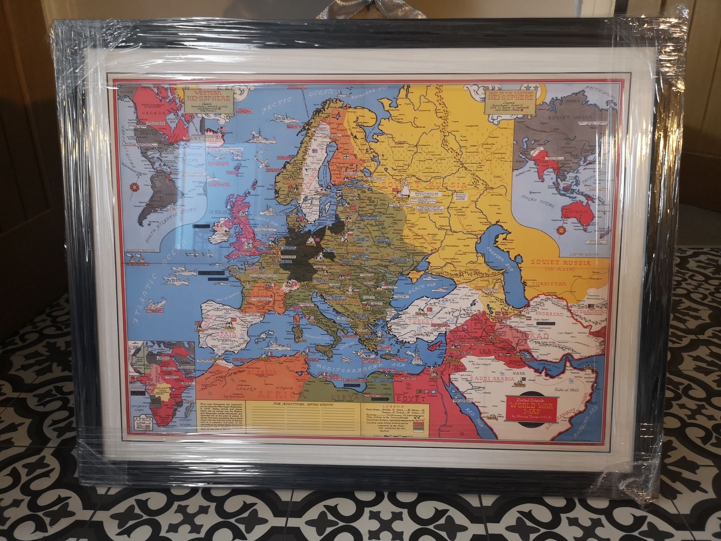 Customer photo review of Old World War 2 Map, 1942 by Stanley Turner  - "Dated Events" WW2 History Chart