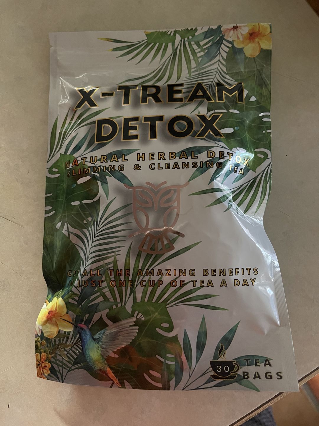 Customer photo review of X-TREAM DETOX TEA 1 BAG 30 DAY SUPPLY ( STRONGER VERSION )