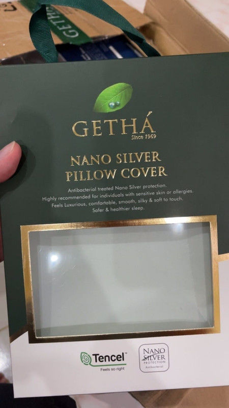 Customer photo review of Getha Award S Latex Pillow Case - Tencel Nano Silver Fabric (M)