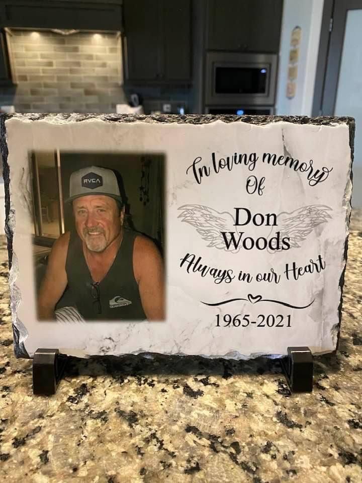 Customer photo review of Personalized Photo Slate Plaque, Family Picture Rock Slab, Photo gift for Friends and Family