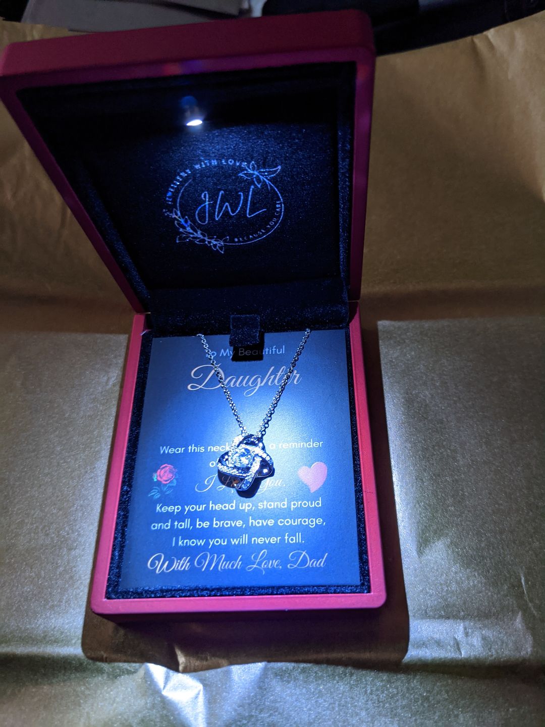 Customer photo review of Stand Tall Necklace - From Dad - DT11