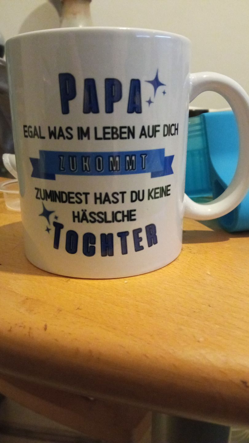 Customer photo review of Papa und Tochter vorm Kamin - Personalisierte Tasse